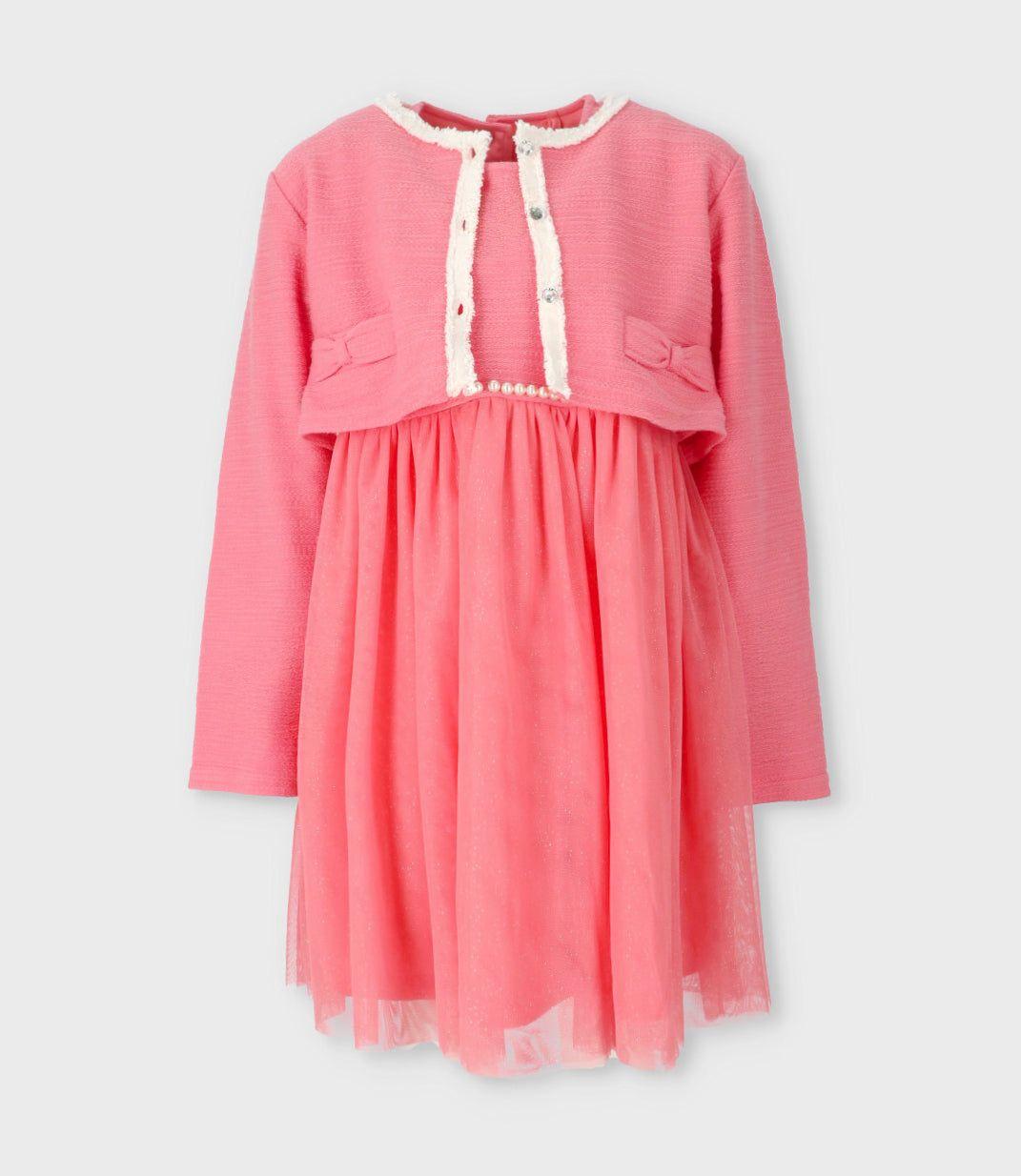 Vestido niña con bolero coral Limonada-2