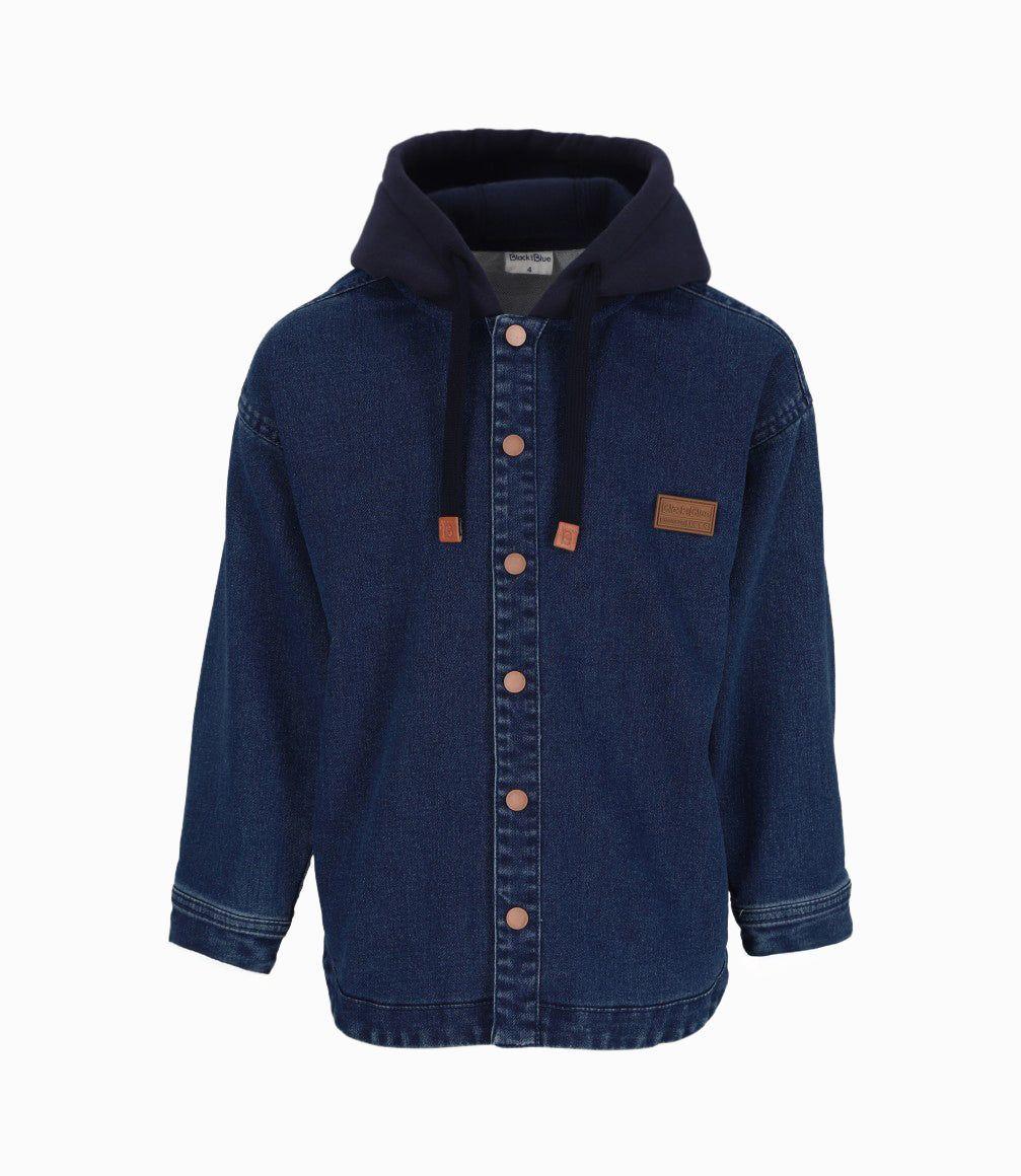 Camisa niño cargo denim azul Black and Blue-0