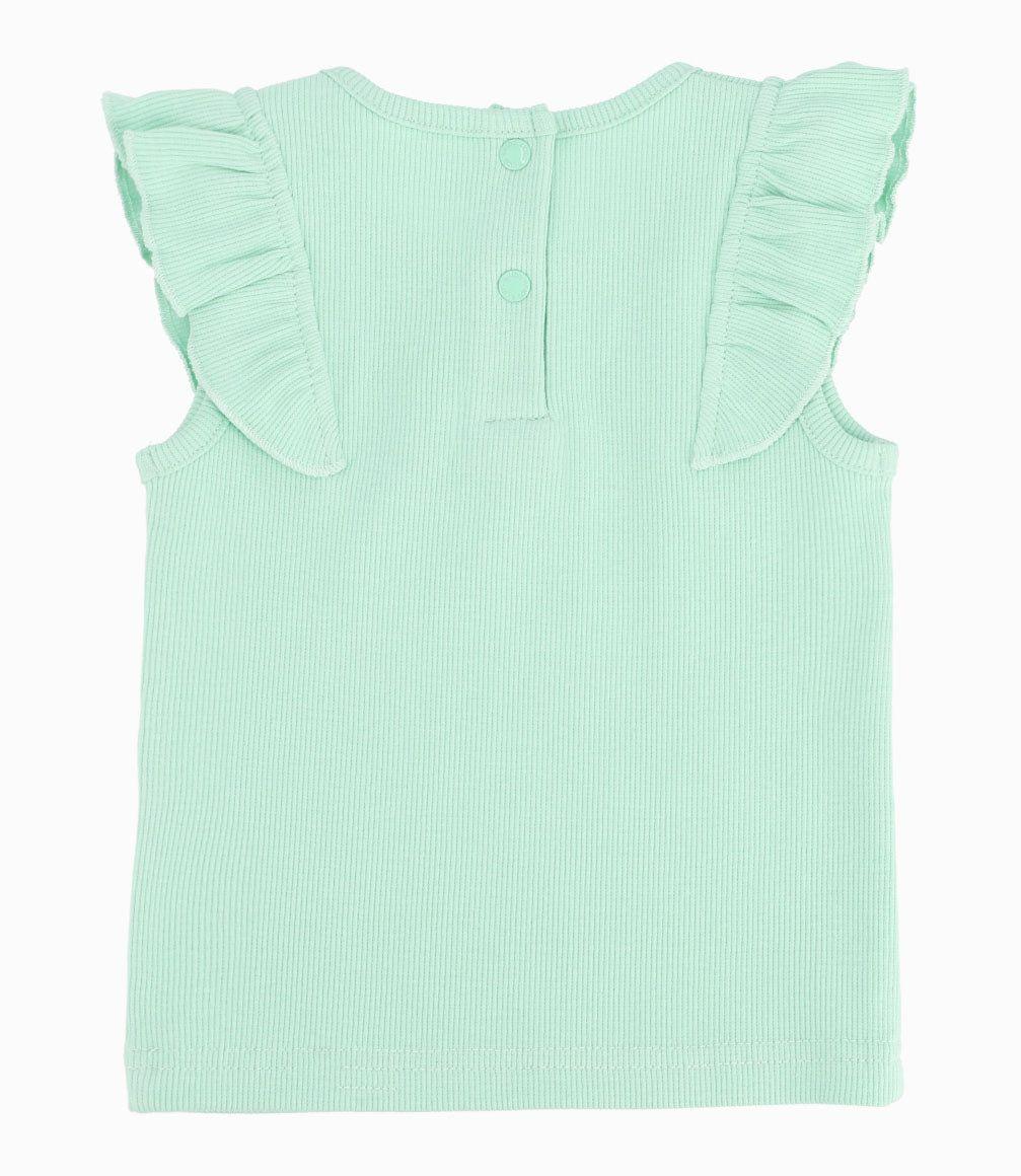 Polera Bebé Niña Con Vuelos Menta-2