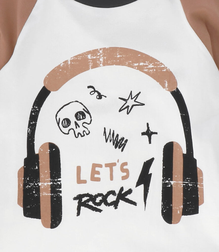 Polera manga larga niño lets rock camel 4 Kids-2