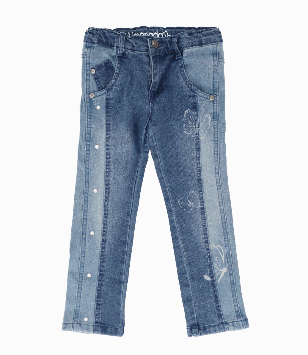 Jeans niña bicolor Celeste LIMONADA-0
