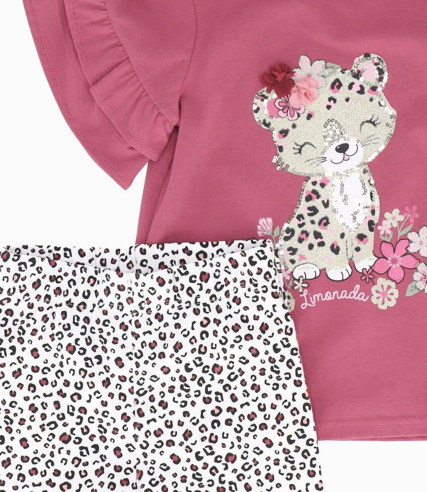 Conjunto niña animal print burdeo Limonada-3
