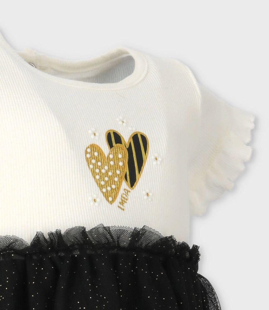 Vestido bebé acanalado negro Limonada-2