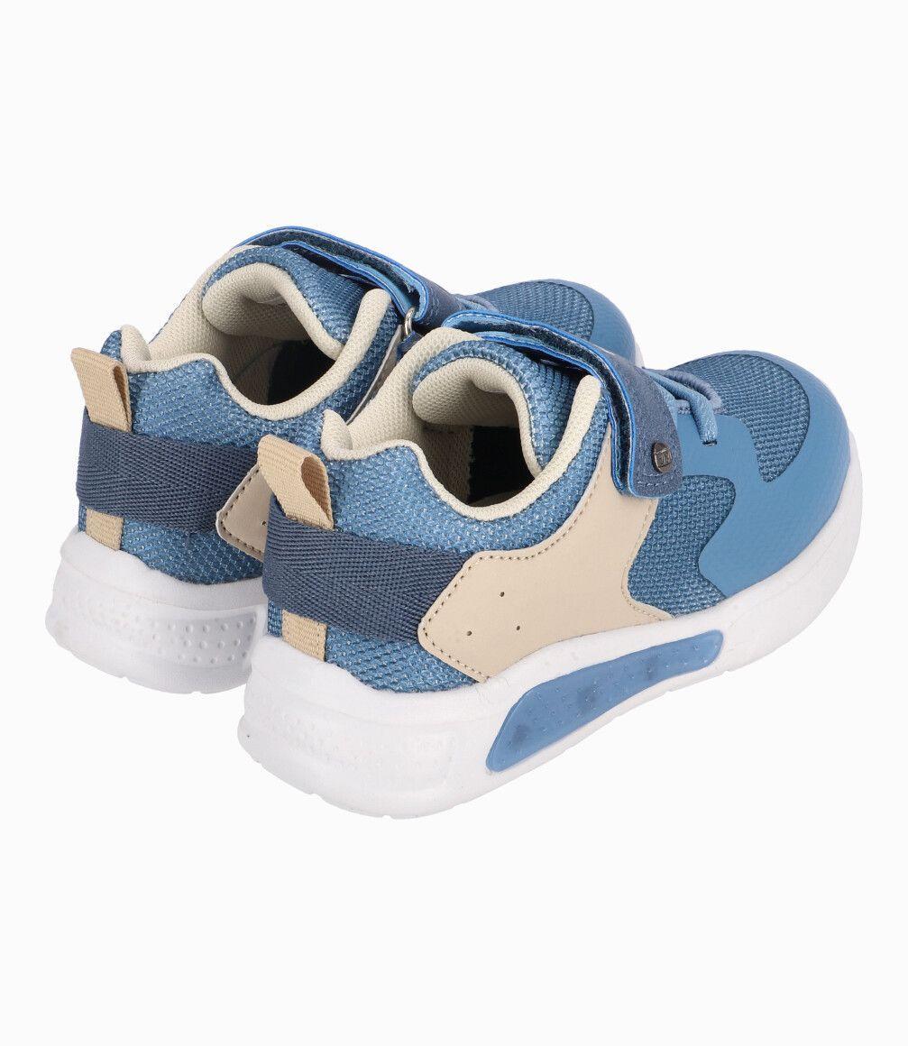 Zapatilla Con Luces Bebé Niño Azul Black and Blue-2