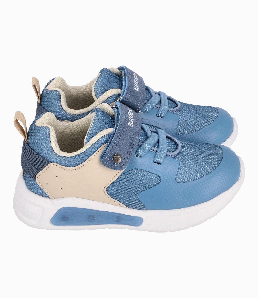 Zapatilla Con Luces Bebé Niño Azul Black and Blue-1