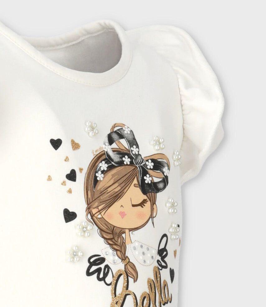 Vestido bebé con flores y estampado crudo Limonada-2