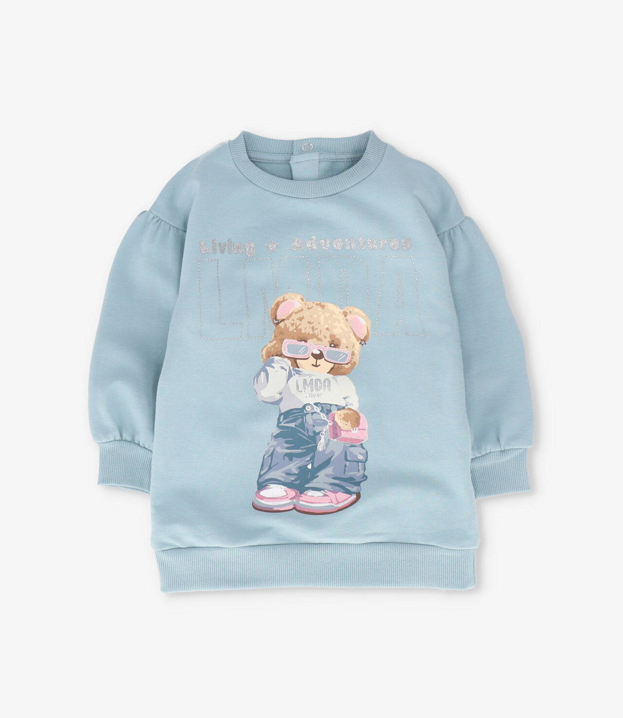 Conjunto bebé con oso turquesa Limonada-3