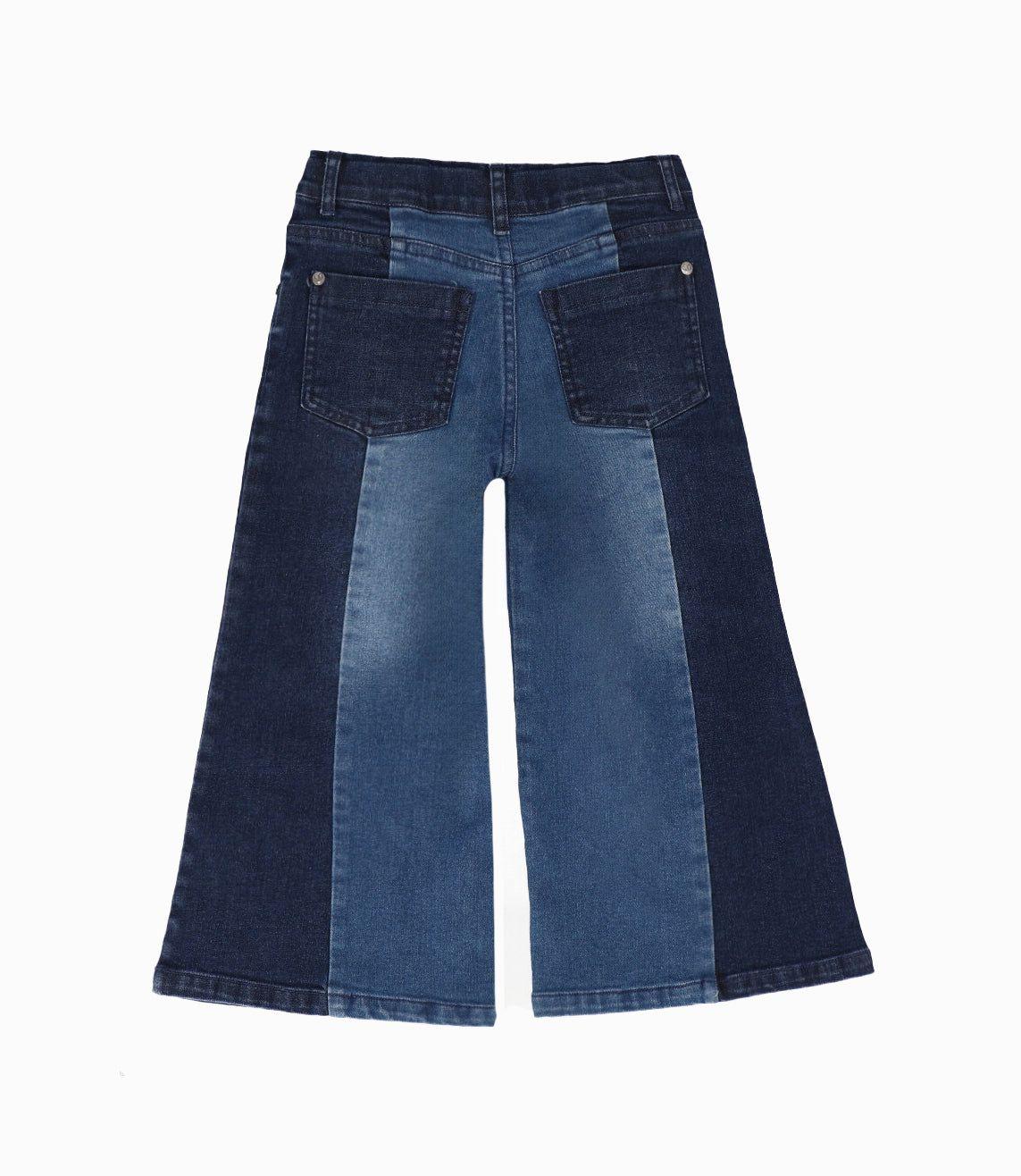 Jeans niñas acampanado Azul Marino Limonada-1