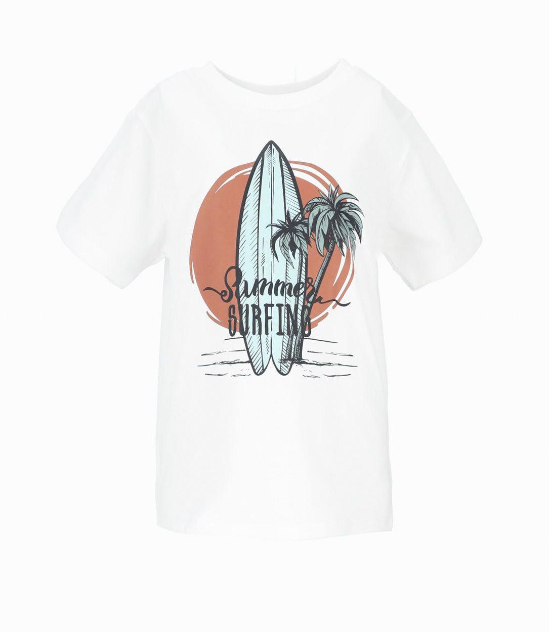 Polera manga corta niño california blanco 4 Kids-1