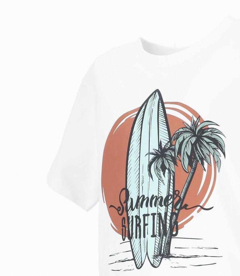 Polera manga corta niño california blanco 4 Kids-3