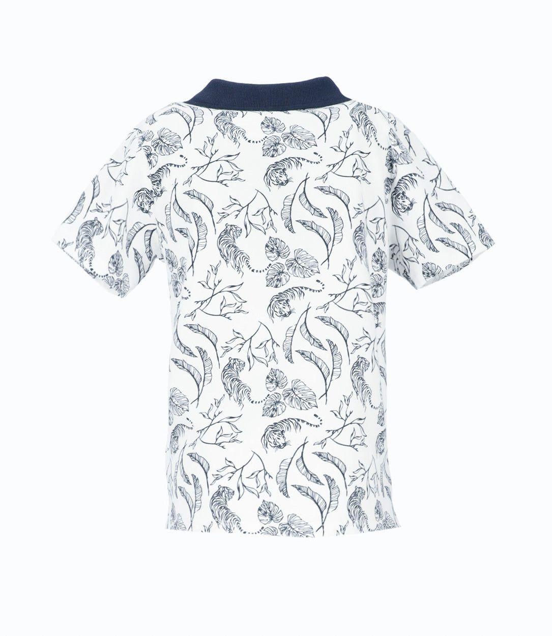 Polera manga corta niño con hojas blanco 4 Kids-2