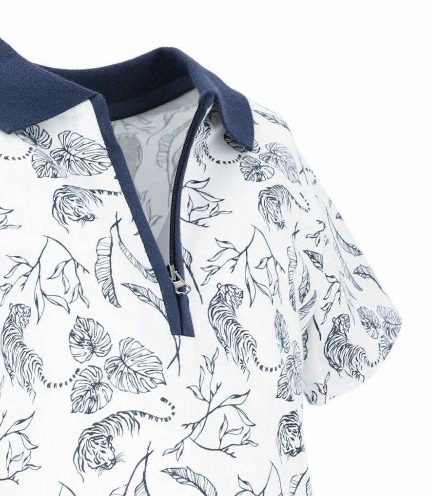 Polera manga corta niño con hojas blanco 4 Kids-3
