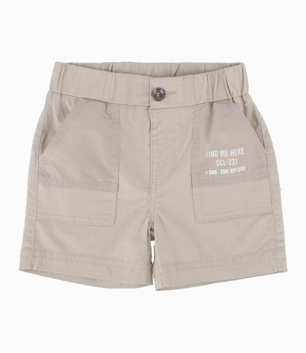 Bermuda Bebé Con bolsillos de parche Black and Blue Beige-0