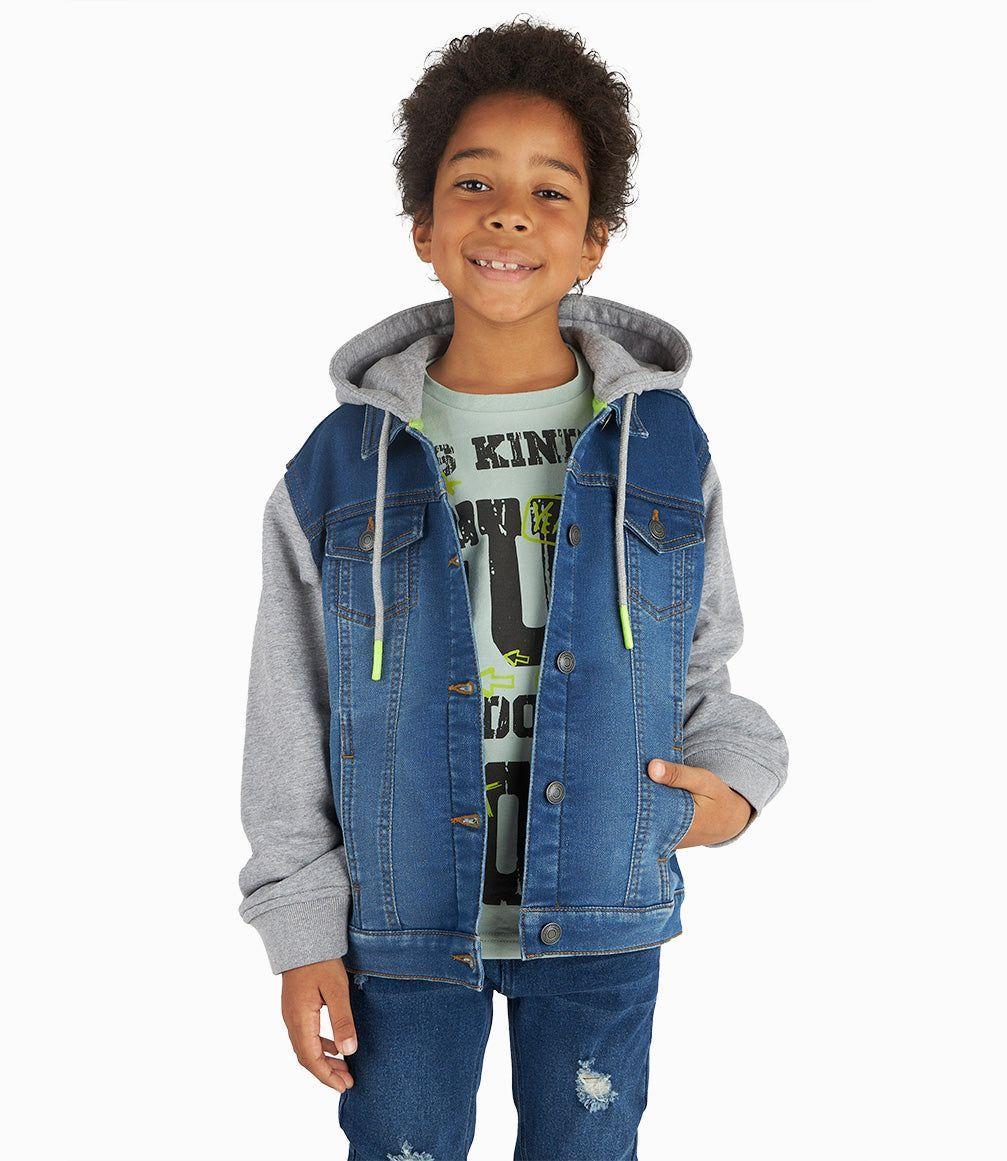 Chaqueta Niño Con Gorro Denim Azul 4 Kids-0