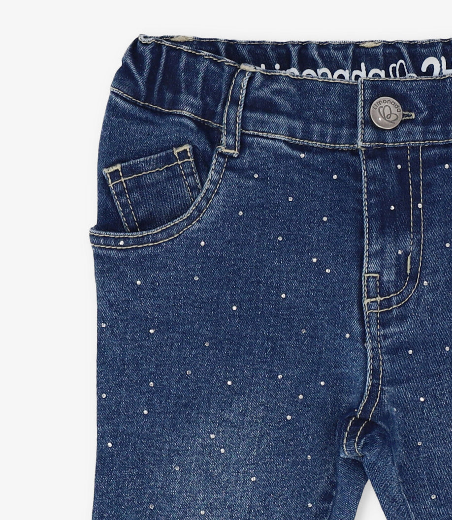 Jeans bebé flores denim azul Limonada-2