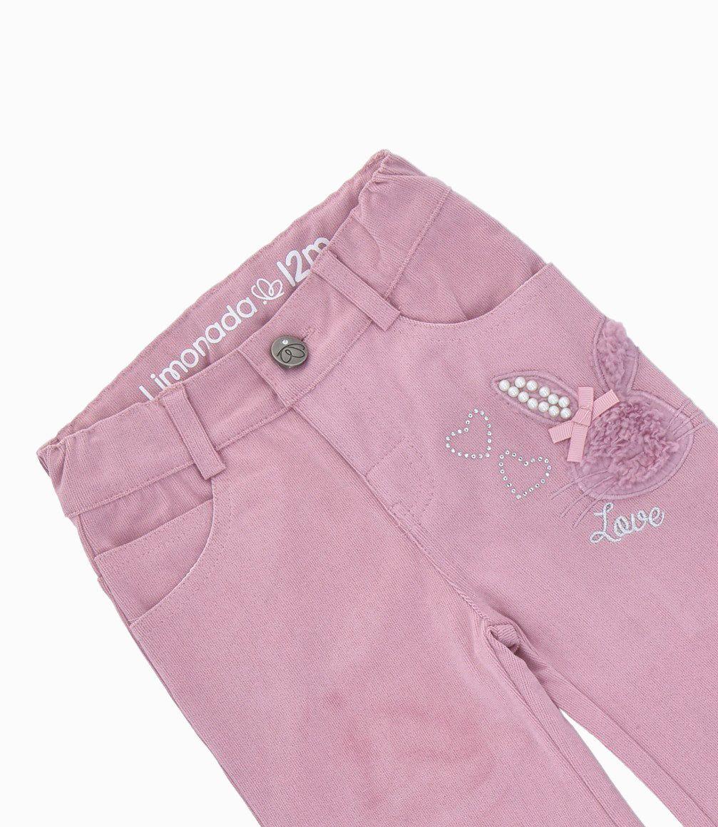 Pantalón bebé wide leg palo rosa Limonada-2