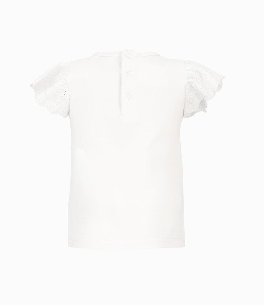 Polera manga corta bebé con vuelos blanco Limonada-1