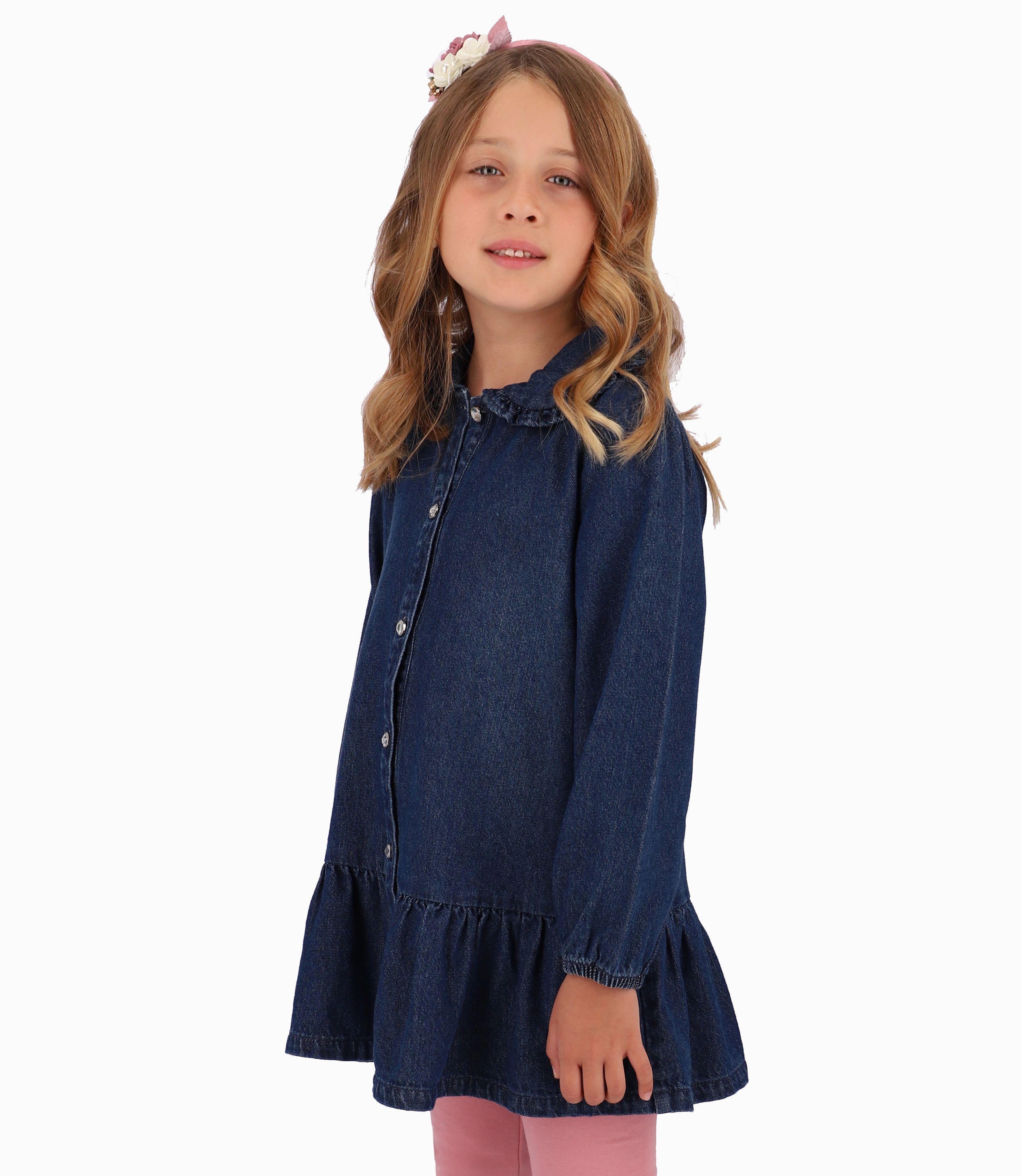 Blusa Niña Con Vuelos Limonada Denim Azul-1