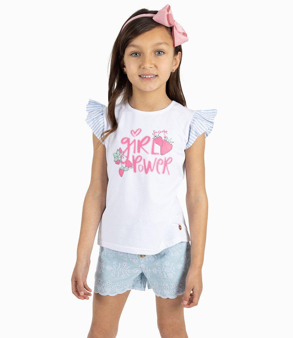 Polera Niña Con Vuelos Blanco-3