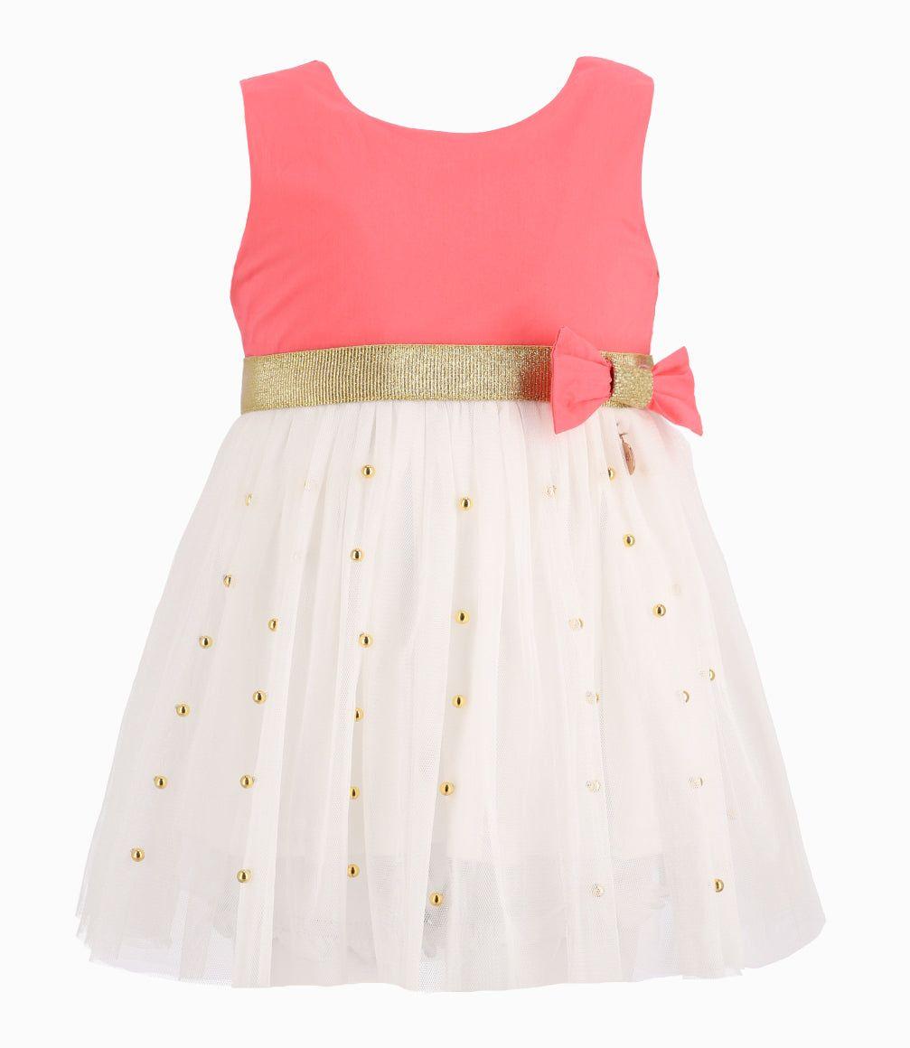 Vestido Bebé Niña Con Tull Coral-0