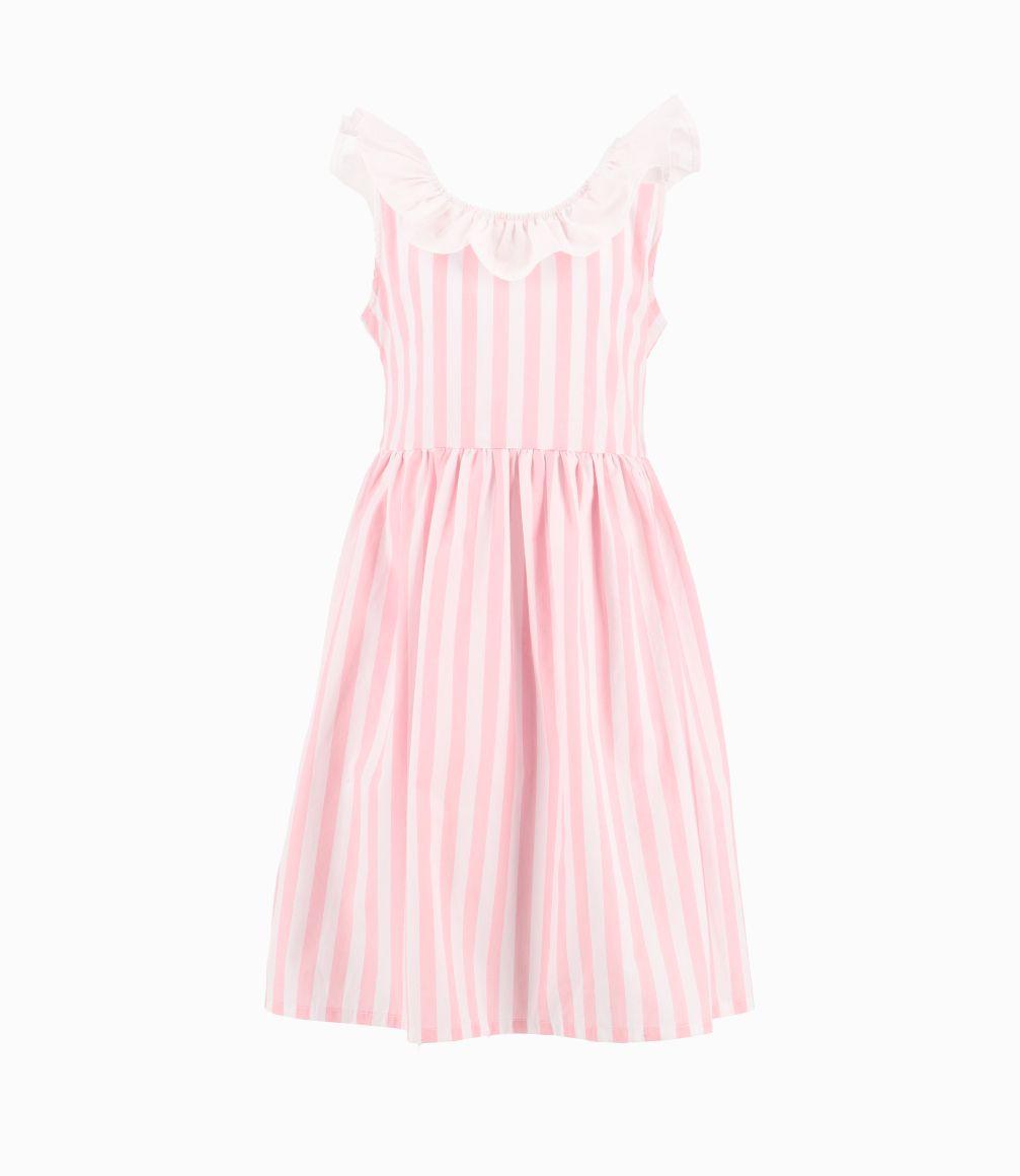 Vestido A Rayas Niña Rosado Limonada-0