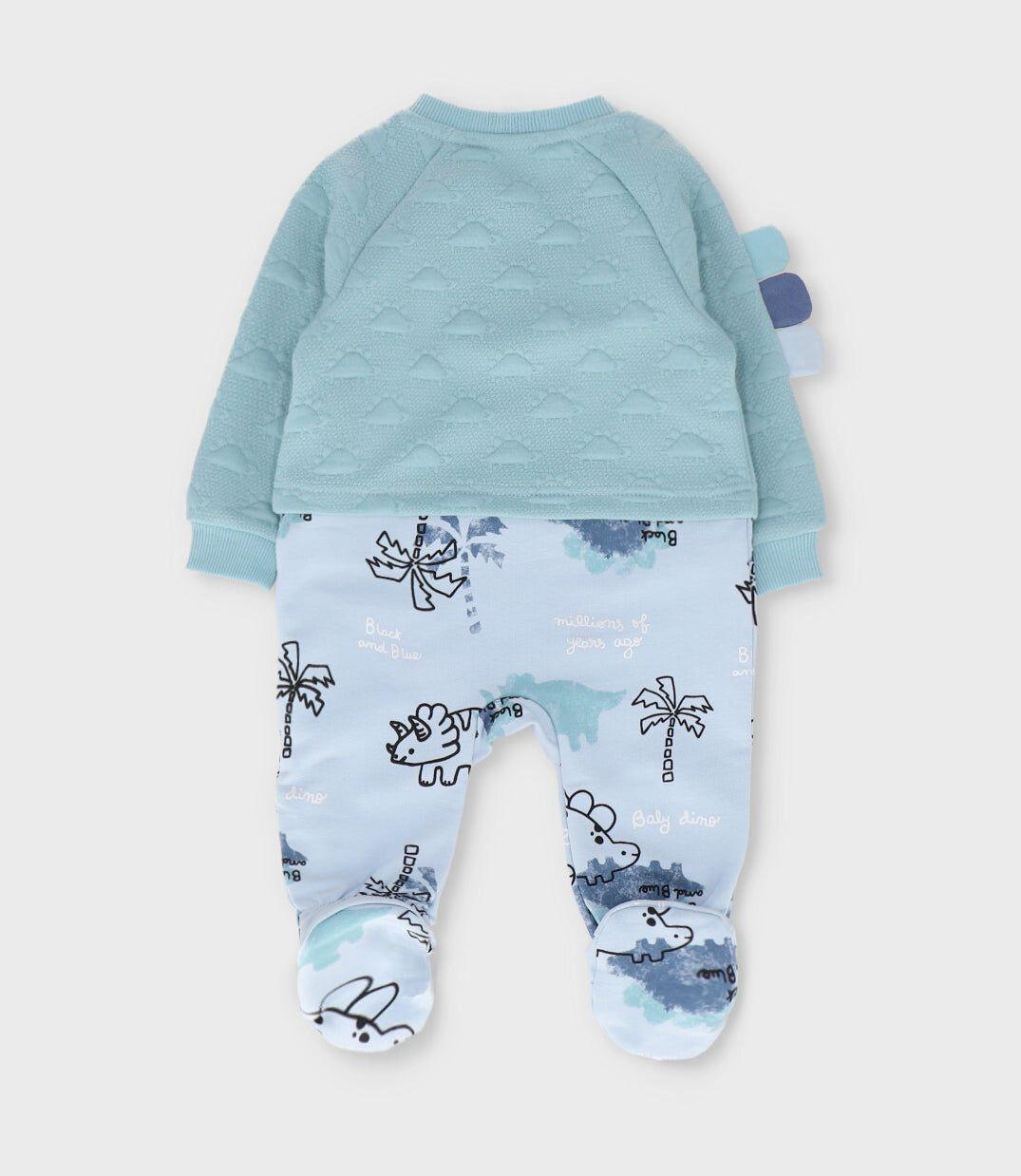 Enterito recién nacido baby dino menta Black and Blue-1