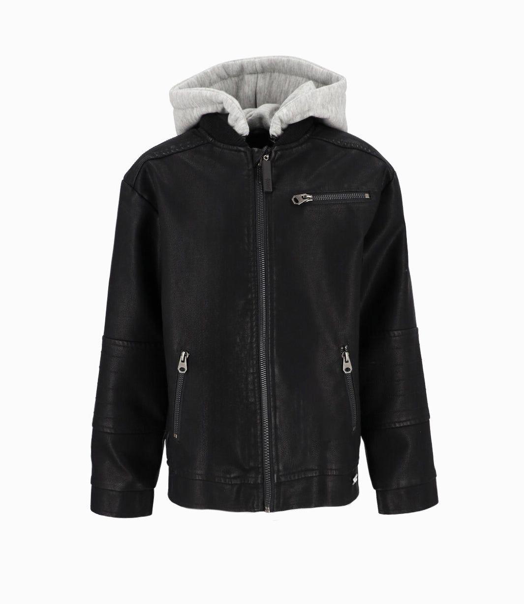 Chaqueta niño cuero negro 4 Kids-0