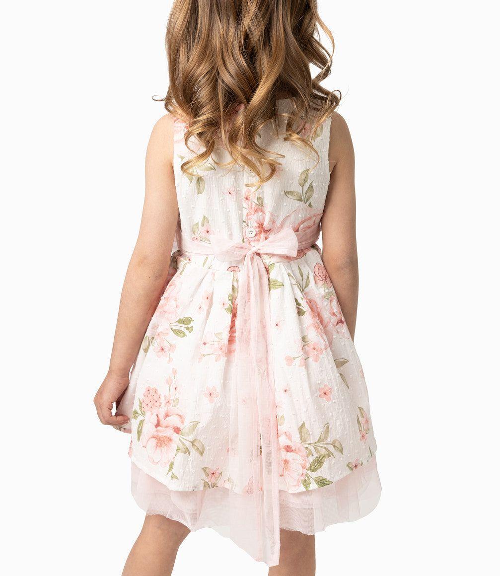 Vestido Niña Floreado Palo Rosa-1