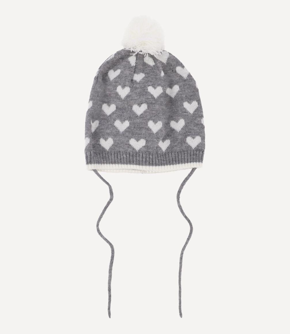 Gorro Pompoms And Hearts Niña Gris 4 Kids-0