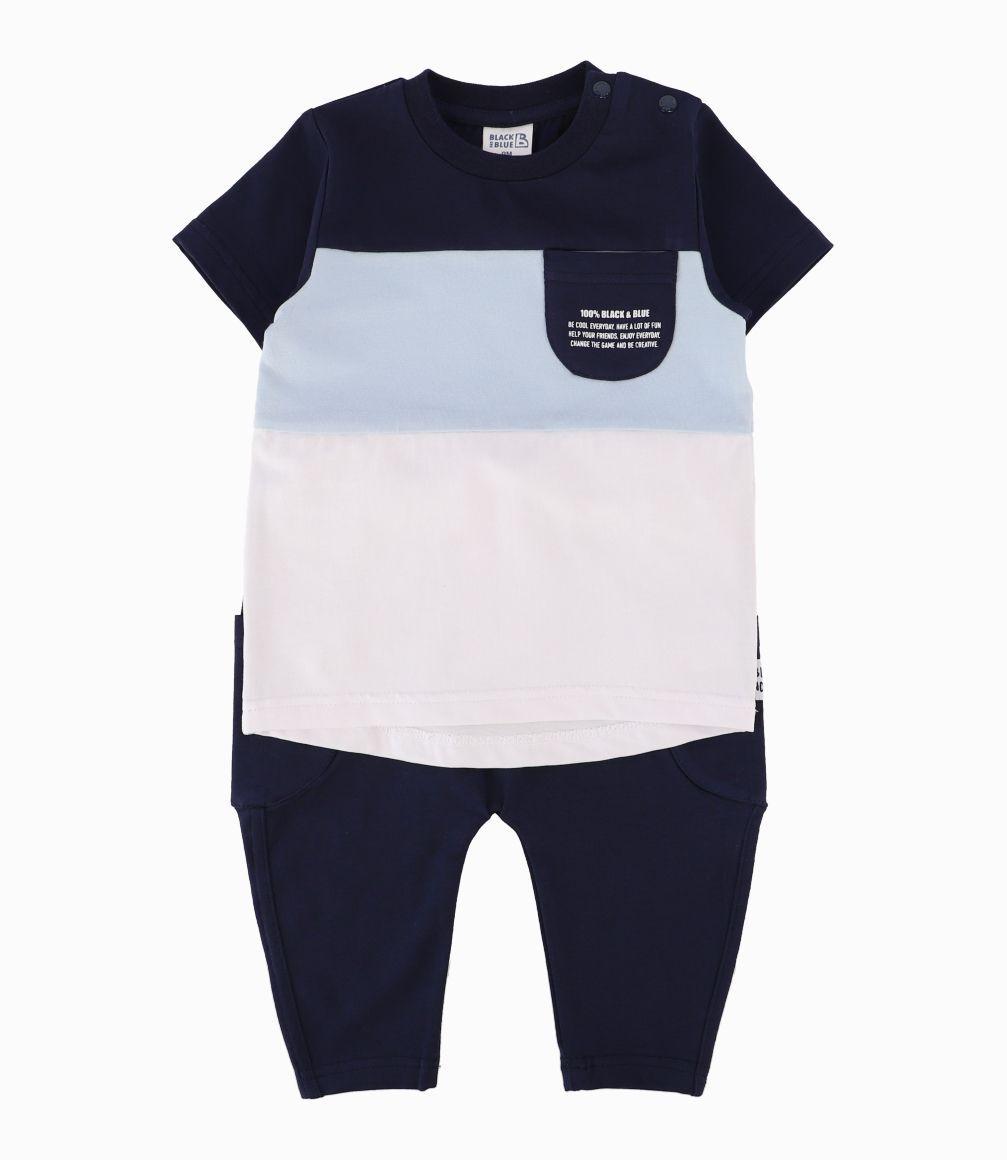 Conjunto Recién Nacido Cargo Black and Blue Azul Marino-0