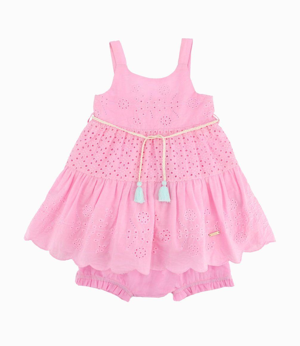 Vestido Bebé Niña Con Diseño Rosado-4