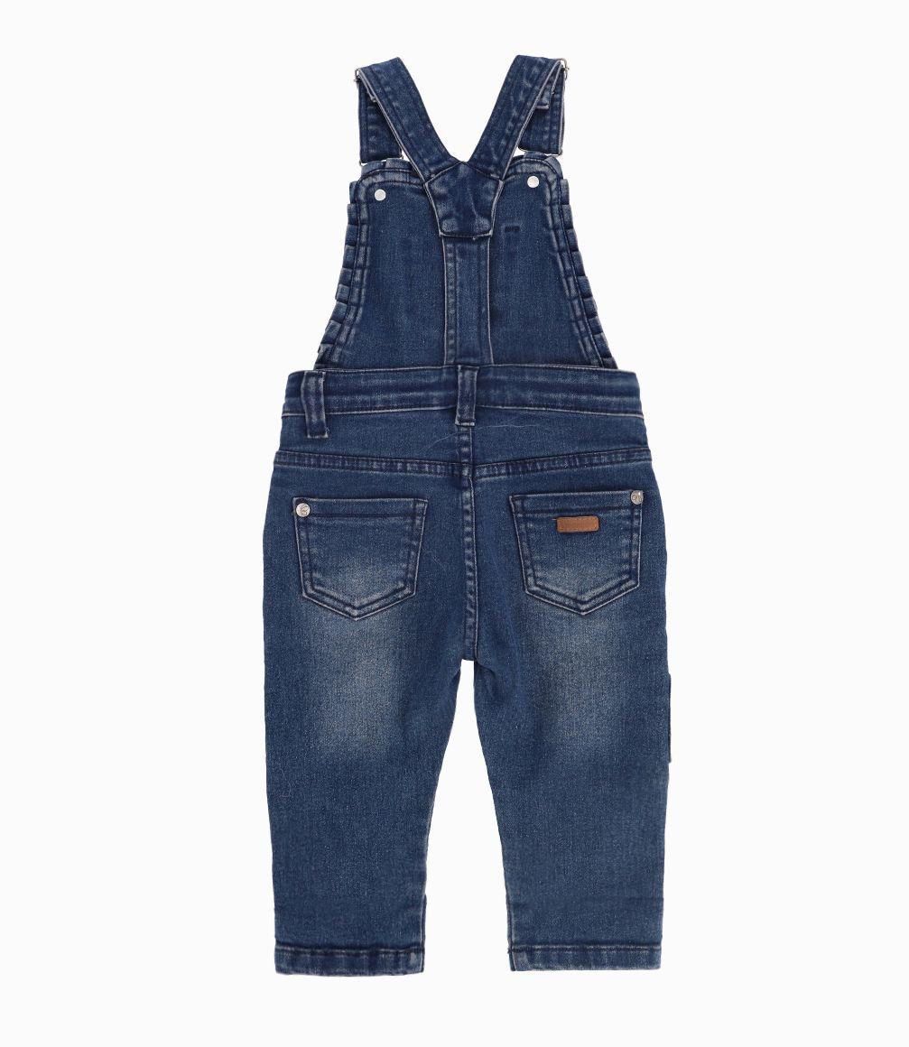 Jardinera Parches Floreados Bebé Niña Denim Azul Limonada-1