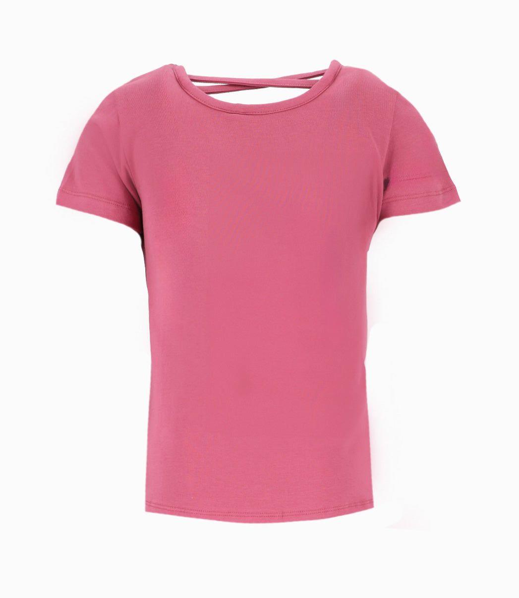 Polera manga corta niña con leopardo burdeo Limonada-2