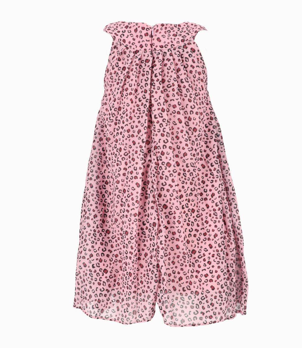 Vestido niña cuello halter palo rosa Limonada-1