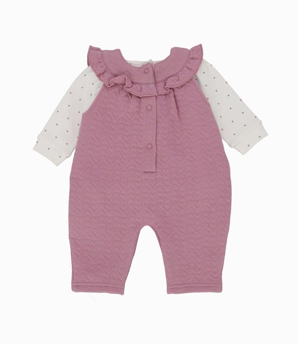 Jardinera recién nacida con conejo palo rosa Limonada-1