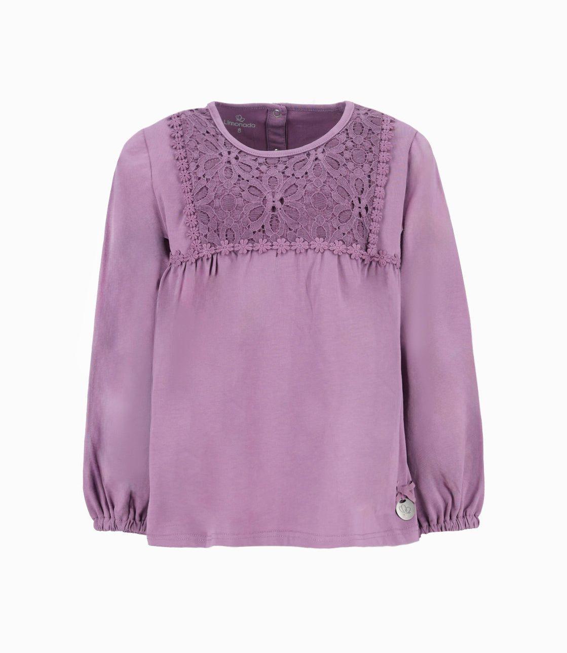Polera niña con macramé morado Limonada-0