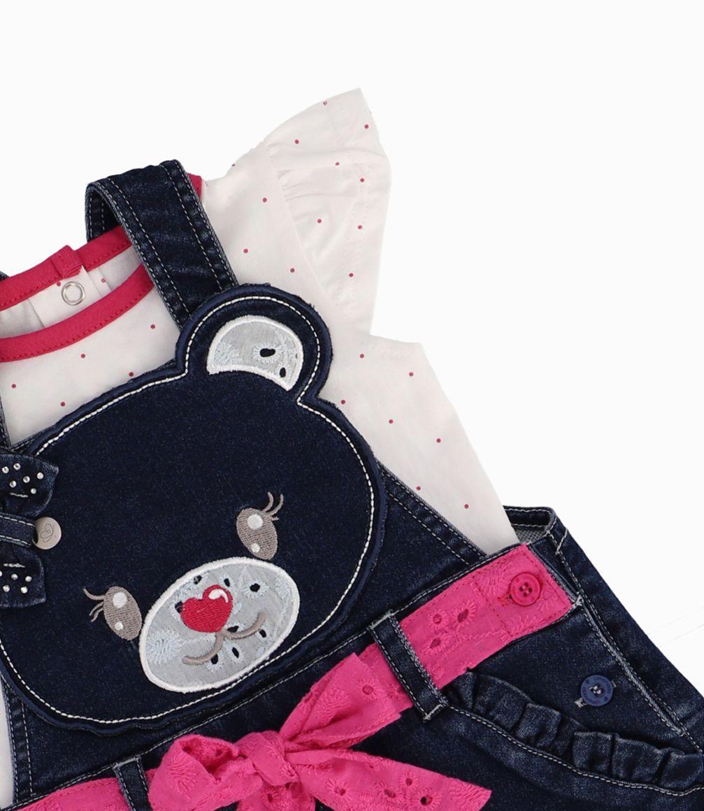 Jardinera Con Polera Recién Nacida Denim Azul Limonada-1