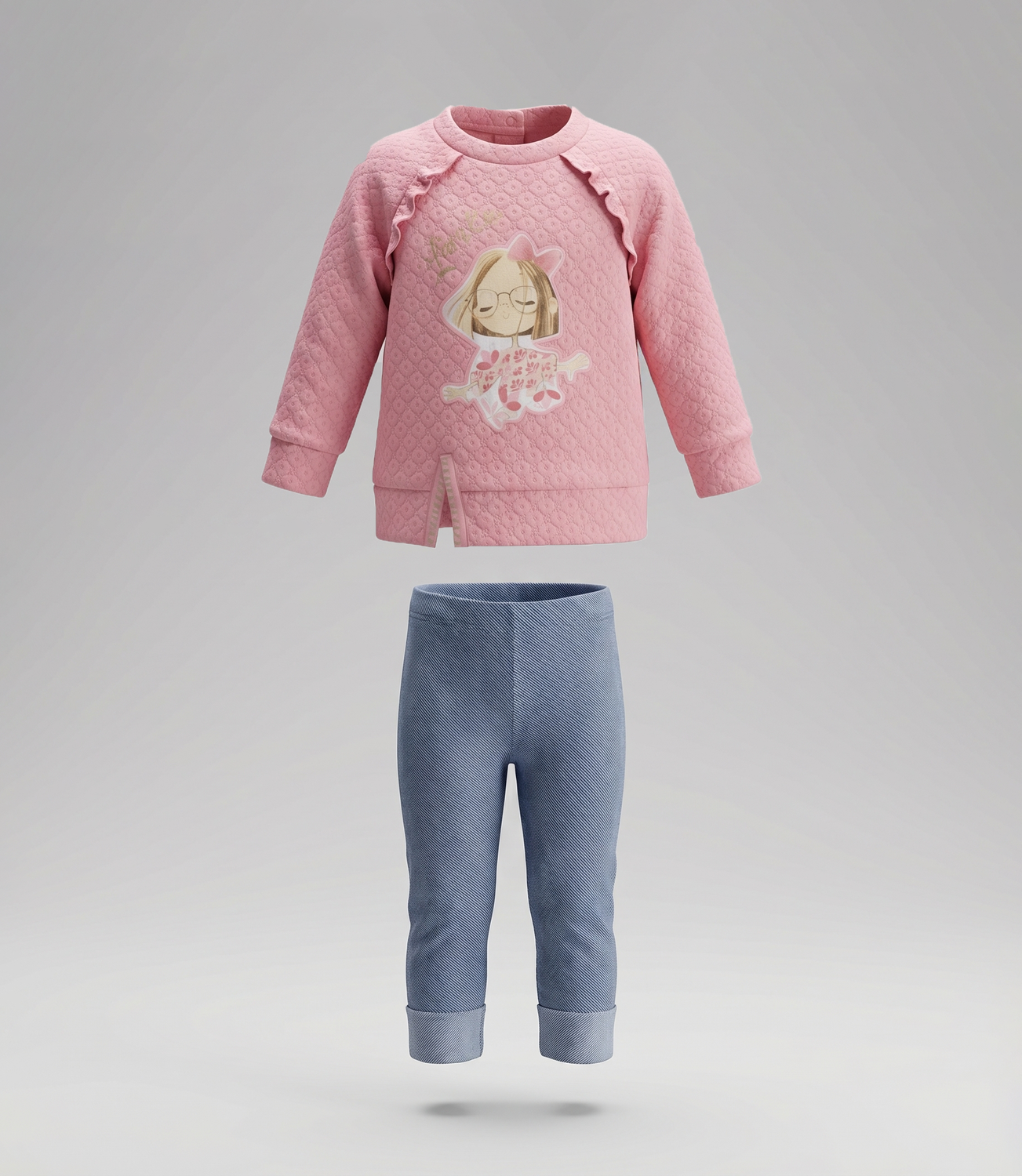 Conjunto bebé con estampado L12221270478 coral Limonada-1