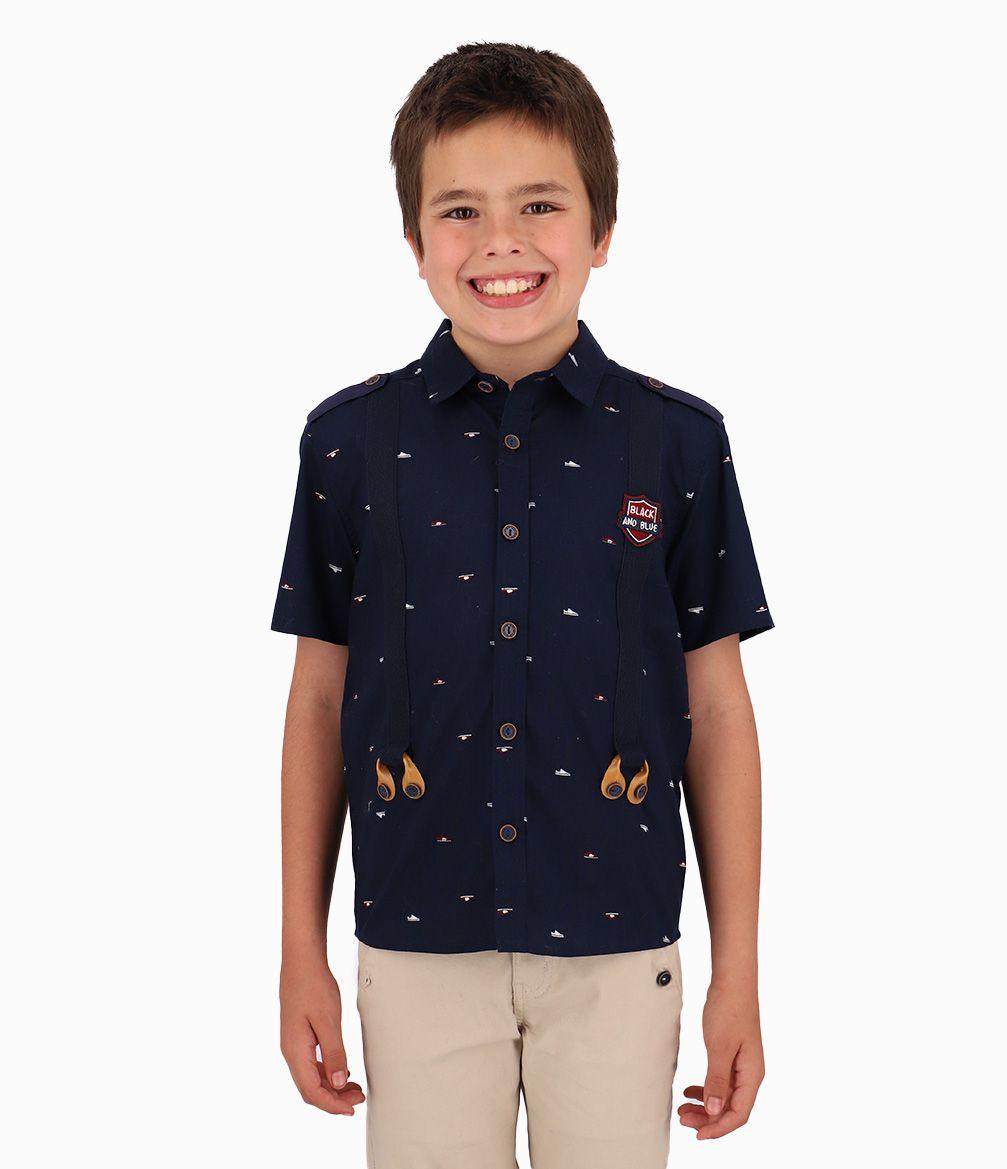 Camisa Niño Vaquero Black and Blue Azul Marino-0
