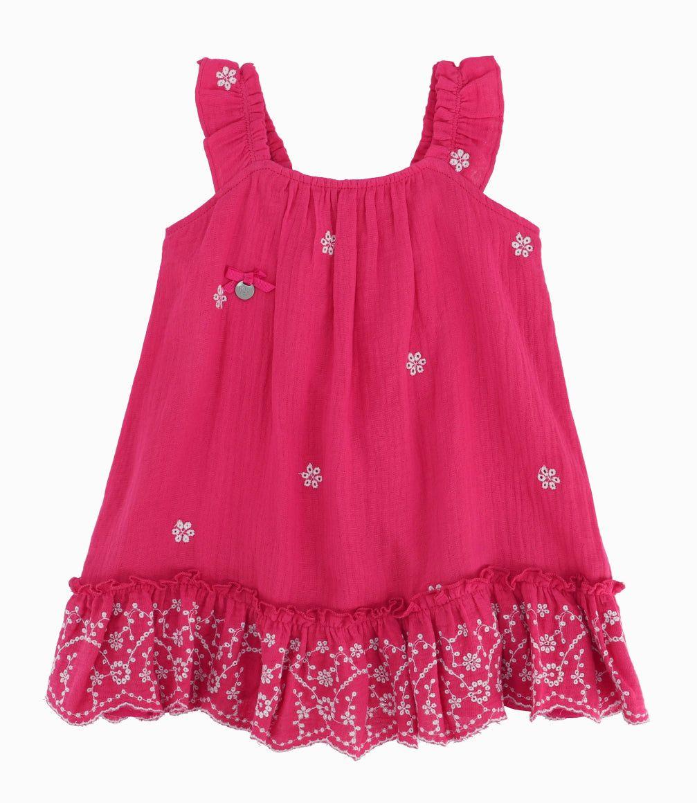 Vestido Bebé Con Flores Bordadas-6