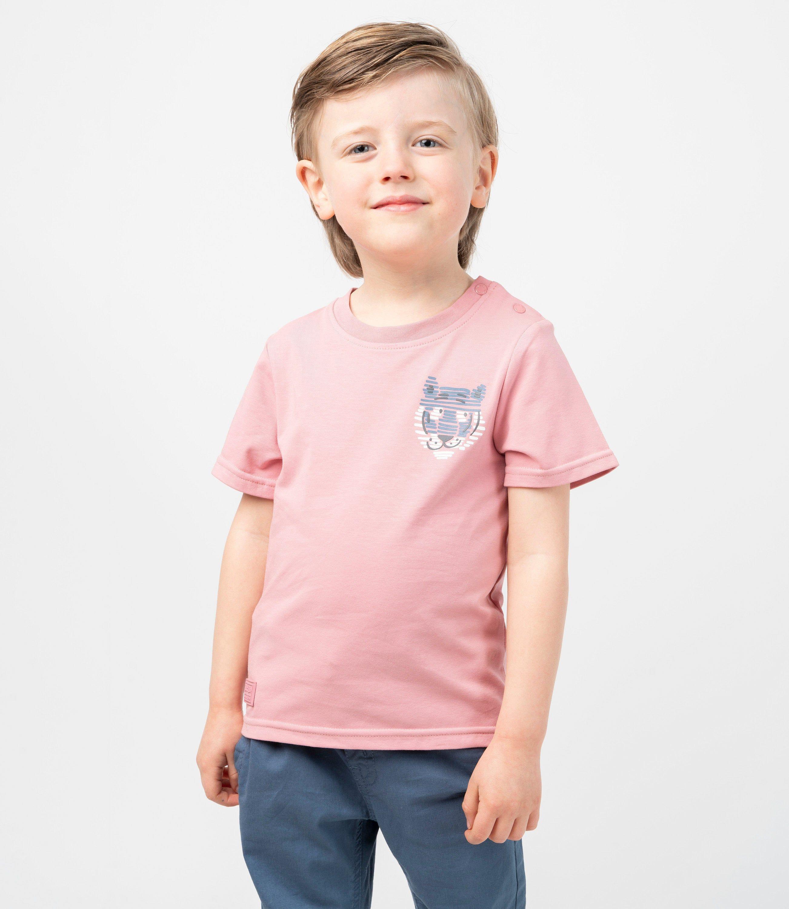 Polera manga corta bebé con tigre rosado Black and Blue-0