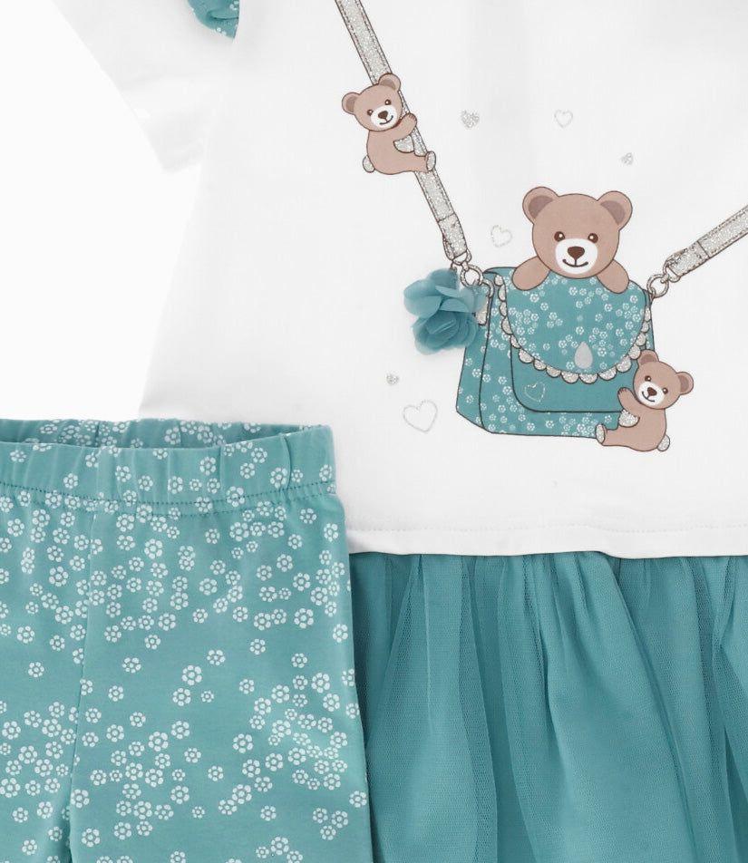 Conjunto bebé de polera y calzas turquesa Limonada-3