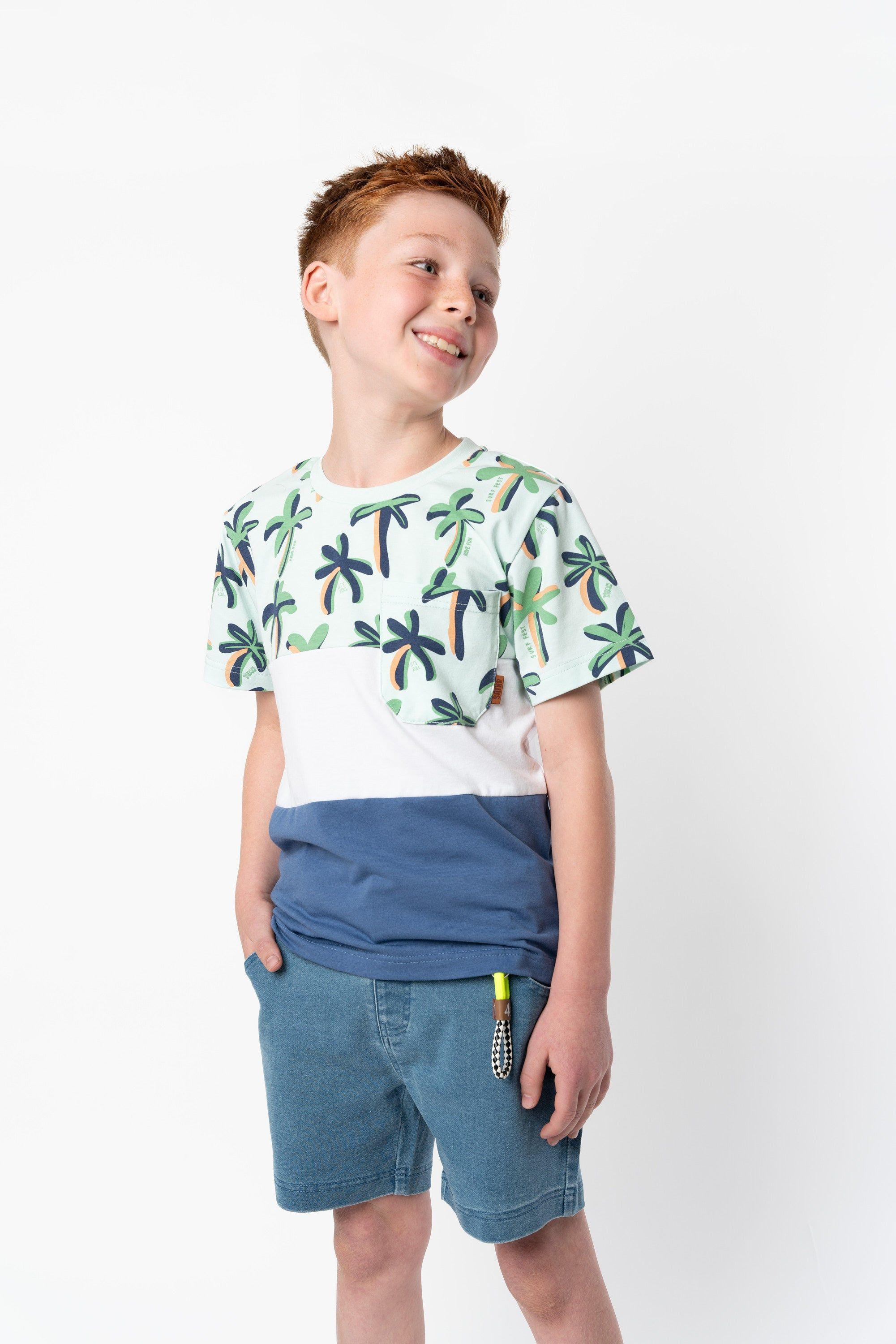 Conjunto niño con palmeras azul 4 Kids-0