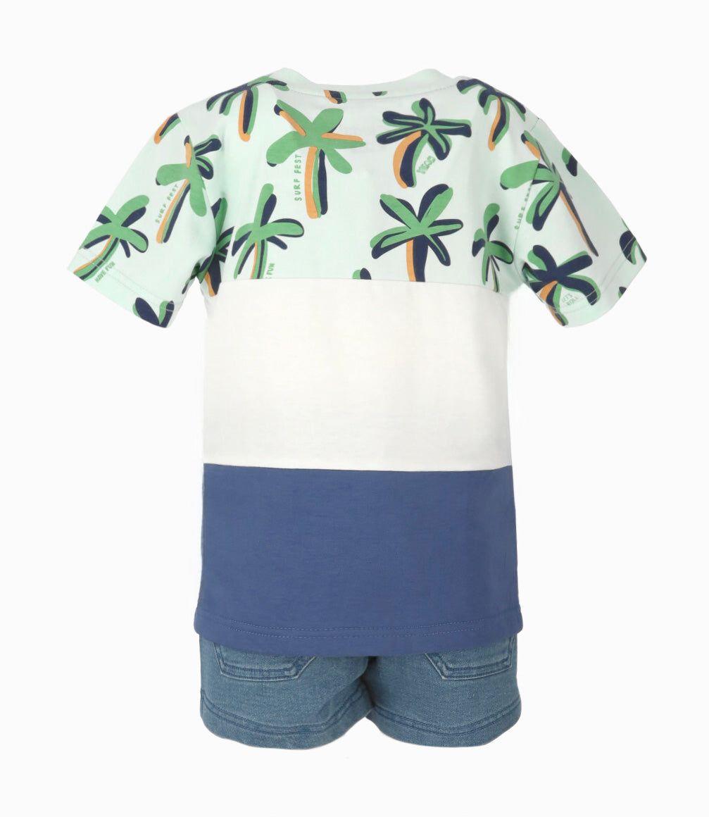 Conjunto niño con palmeras azul 4 Kids-2