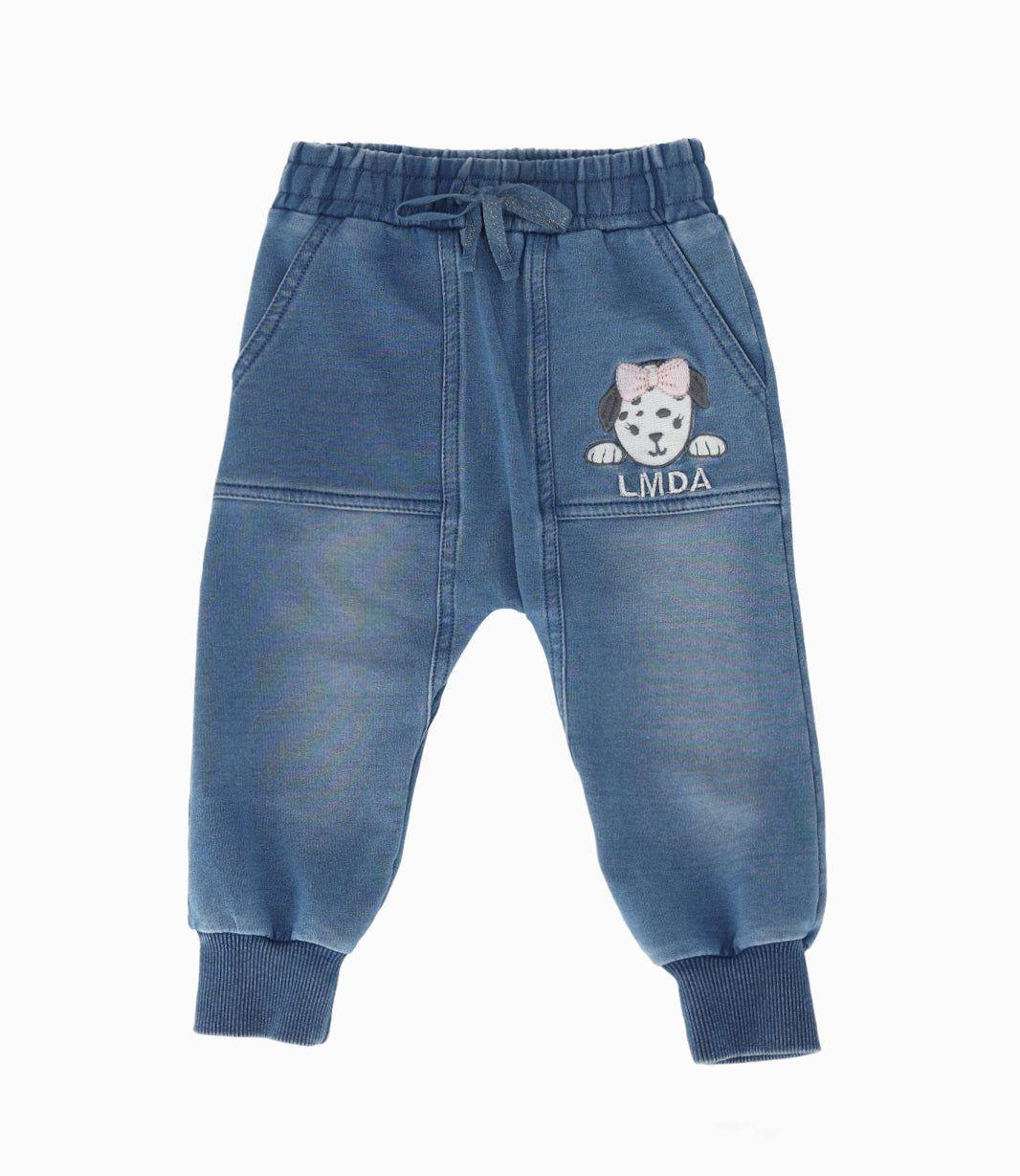 Jeans bebés con perrito celeste Limonada-0