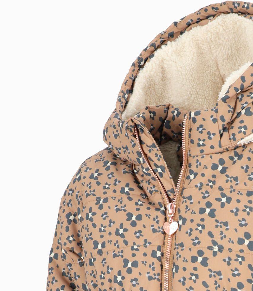 Parka niña con flores café 4 Kids-2