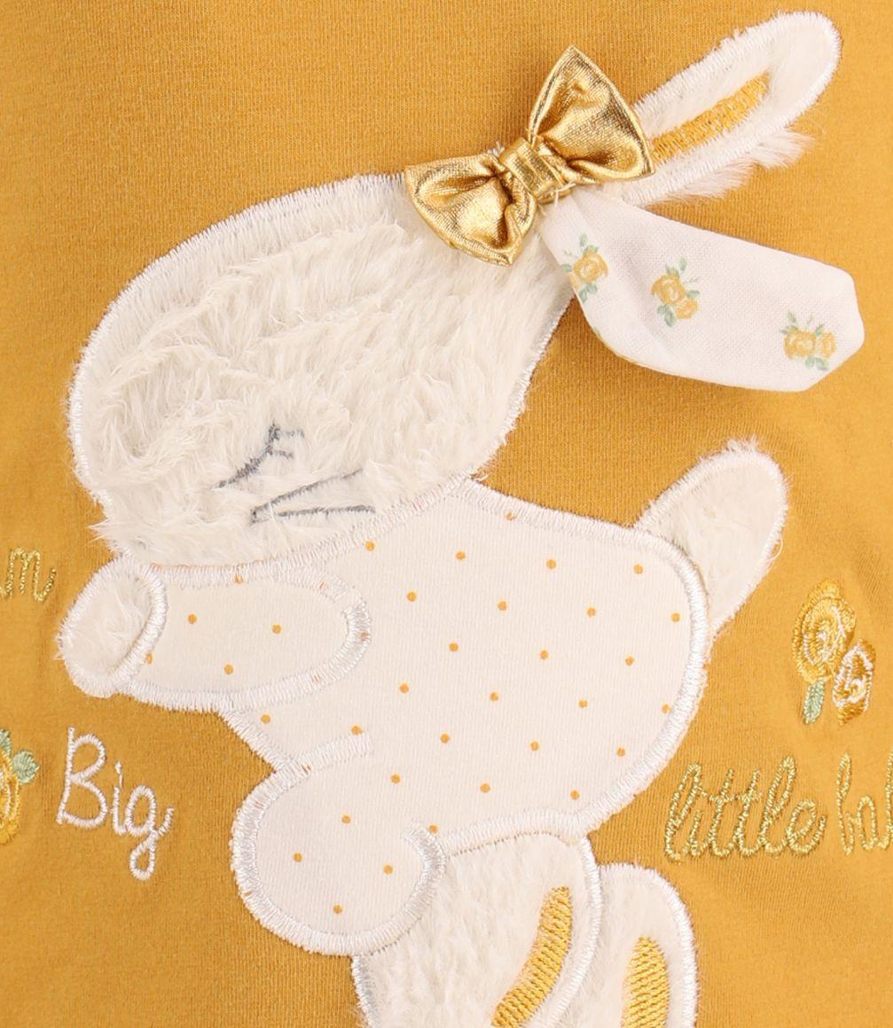 Polera Bebé Niña Con Elefante Limonada Mostaza-2