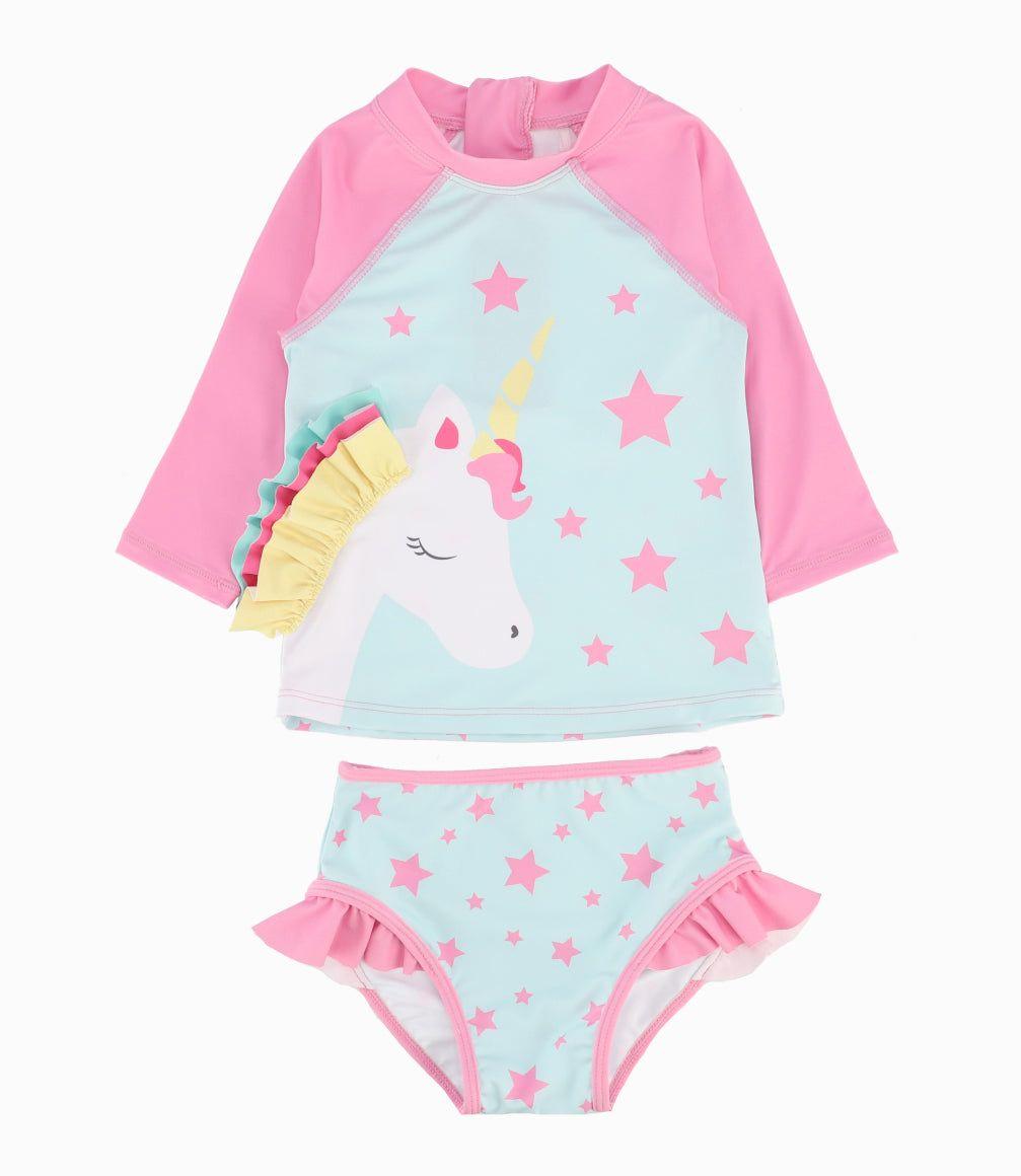 Traje De Baño Bebé Niña Unicornio Rosado-0