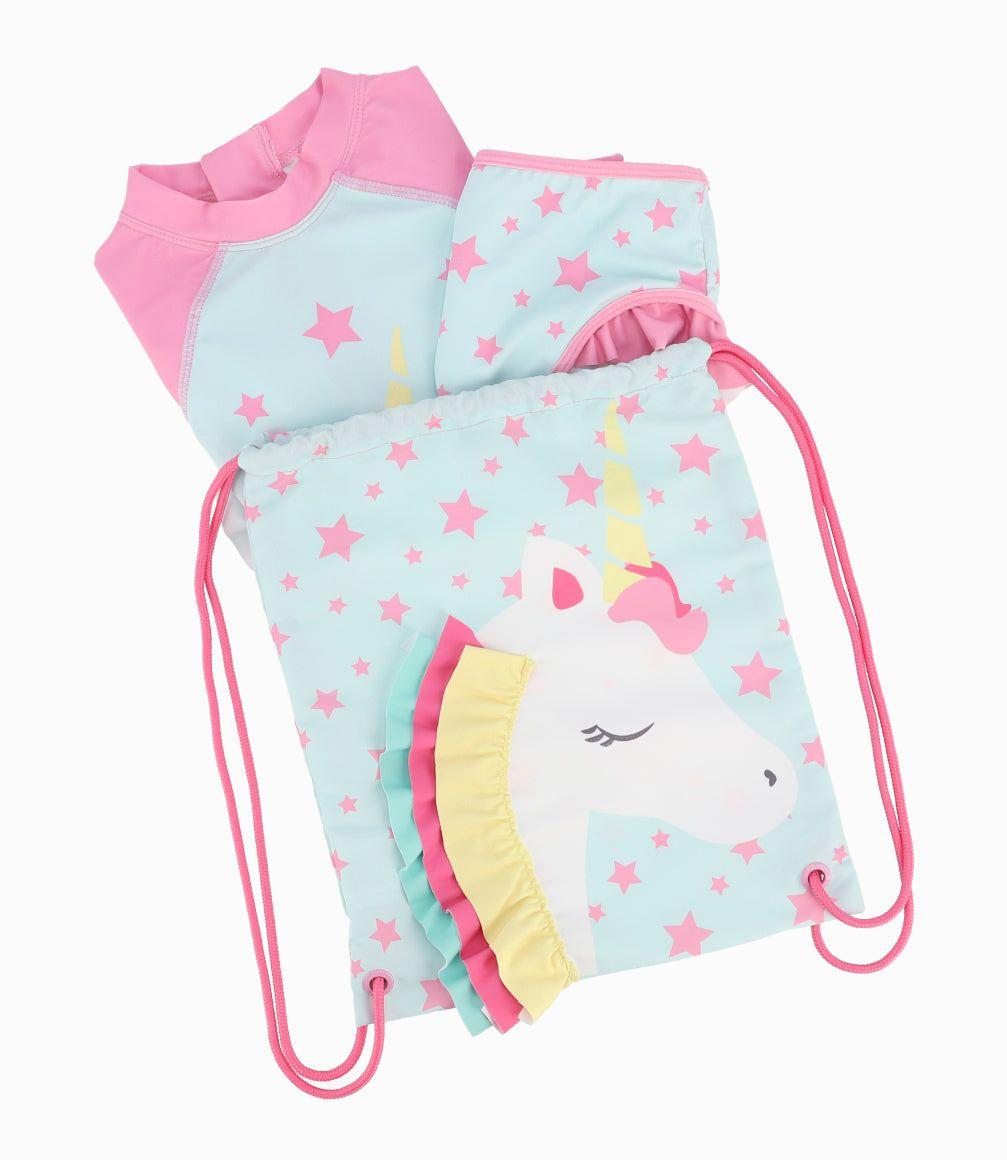 Traje De Baño Bebé Niña Unicornio Rosado-2