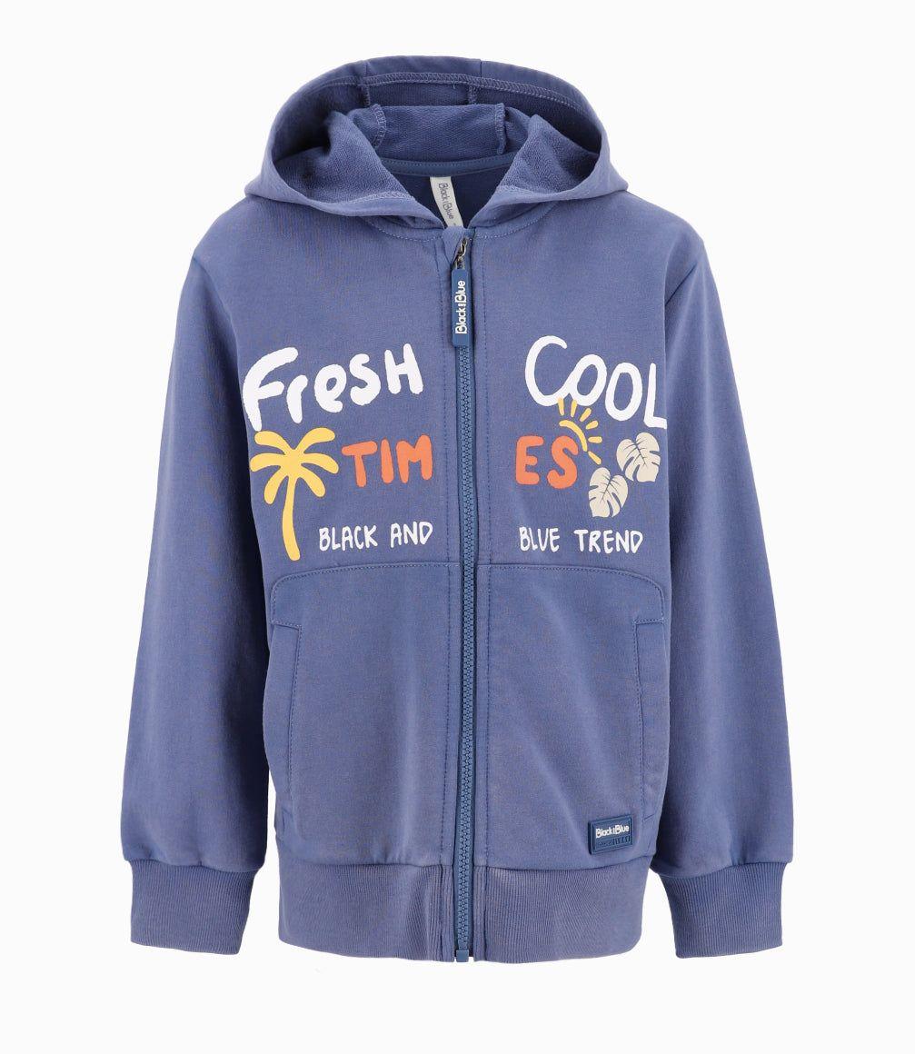 Polerón Niño Con Gorro Azul Piedra-0